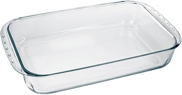 Assadeira Travessa Lasanheira Marinex de Vidro Refratário Funda 3,7 L com Alças Laterais