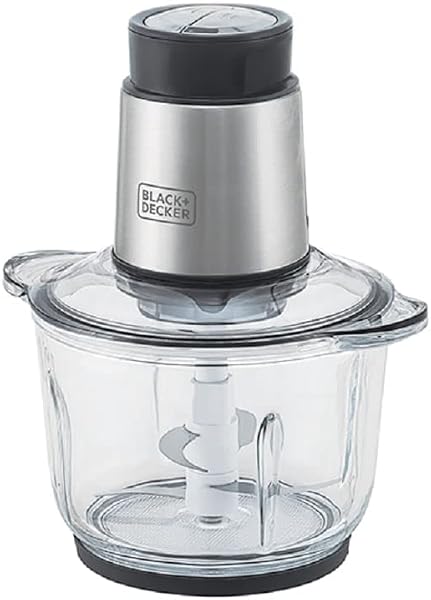 Black+Decker Mini Processador Gourmand Gris MP300G Tigela de Vidro 2L 300W 110V