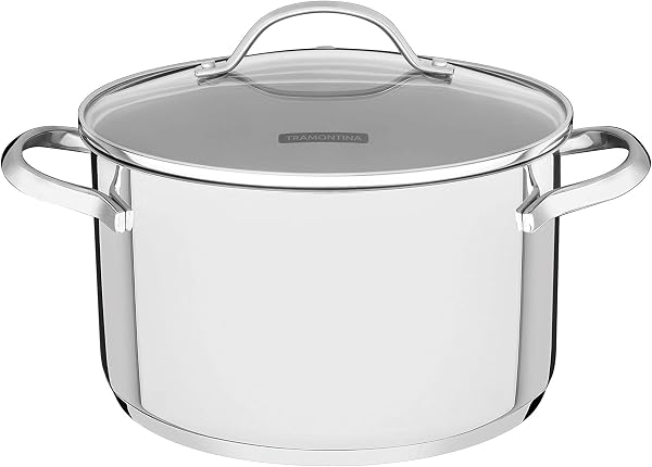 Caçarola Funda Tramontina Una em Aço Inox com Fundo Triplo 20 cm 3,6 L