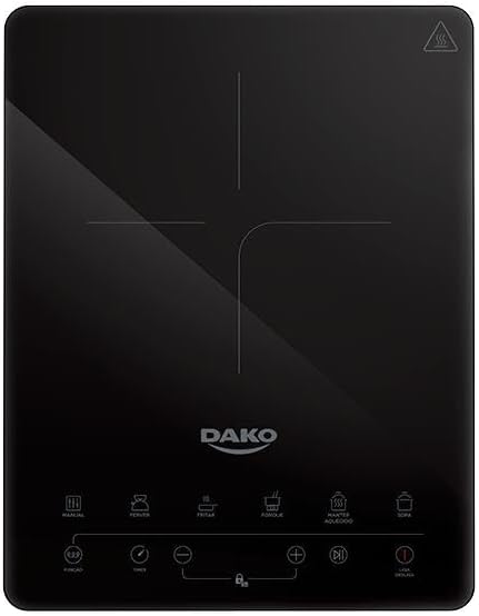 Cooktop de Indução 1 Boca Dako Mesa Vitrocerâmica com Indicador de Calor 220V