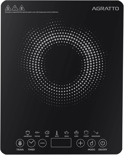 Cooktop por Indução Agratto ACKI01I-01 1 Boca 1200W 127V