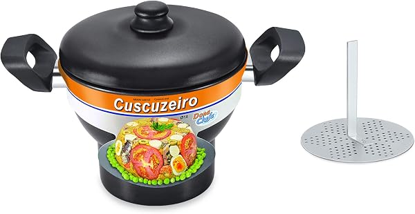 Cuscuzeiro Dona Chefa 18 Antiaderente Preto 3,32 L