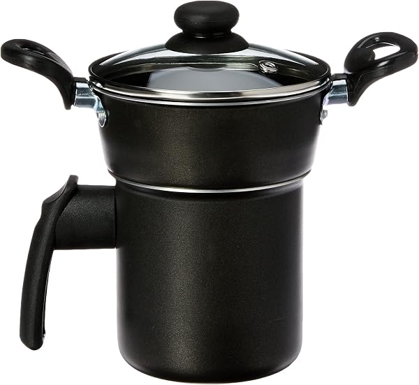 Cuscuzeiro Dona Chefa Individual 0,8 L Tampa de Vidro Preto