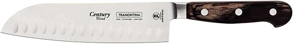 Faca Santoku Tramontina Century Wood 7" (Aço Inox, Cabo de Madeira Tratada)