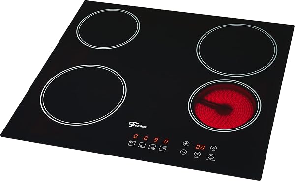 Fischer Cooktop Elétrico Touch 4 Bocas Mesa Vitrocerâmica 220V