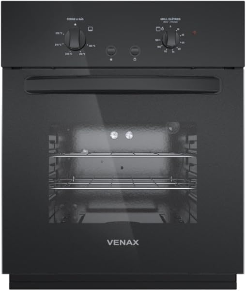 Forno de Embutir a Gás Venax Totale Nero GIII 50 Litros Preto Fosco