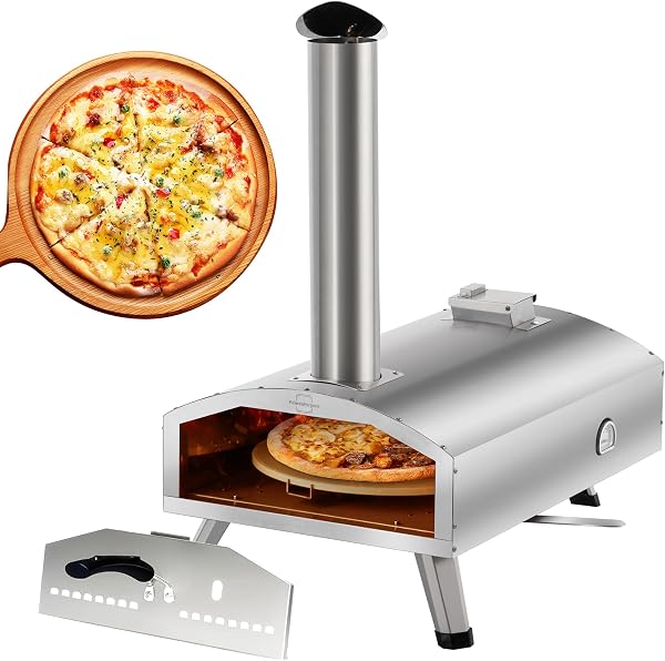 Forno de Pizza a Lenha Portátil 30,5 cm em Aço Inox SUS430
