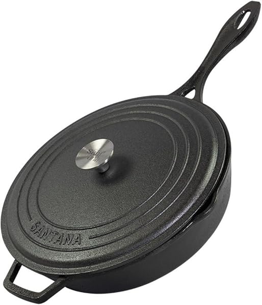 Frigideira de Ferro Fundido Santana Cabo 28 cm com Tampa