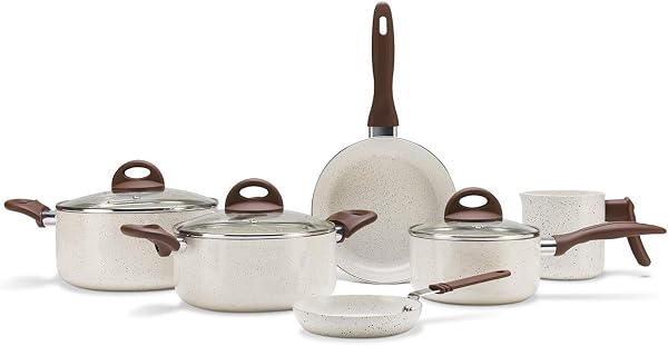 Jogo de Panelas Brinox Ceramic Life Smart Plus 6 Peças Vanilla
