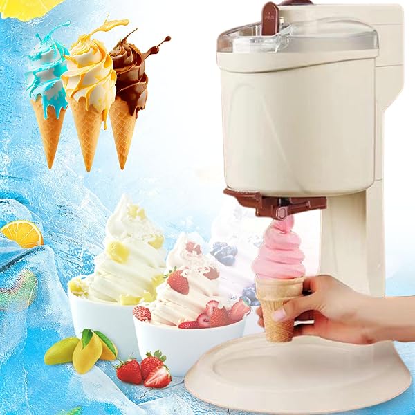 Máquina de Sorvete Soft Serve com Tigela Congelada (faz 7-8 porções)