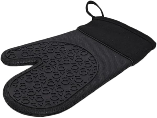 Mimo Style Luva de Silicone Preta com Tecido no Pulso (até 220°C)
