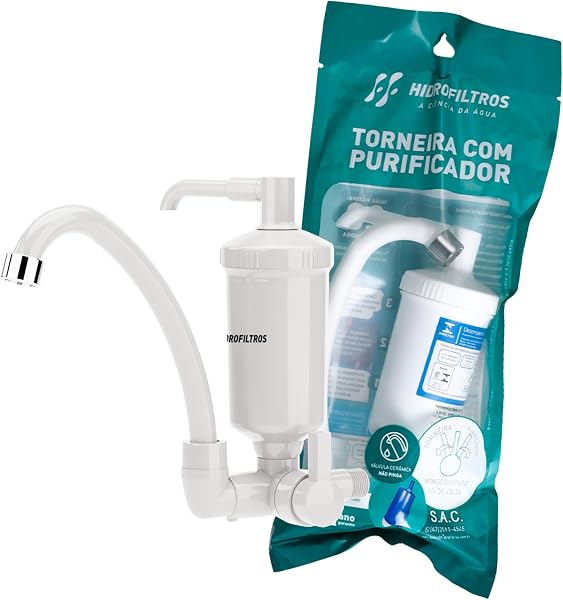 Torneira de Parede Pop com Filtro Purificador Hidrofiltros (Branca)